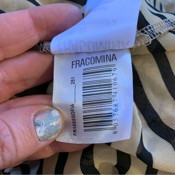 Fracomina lace maxi skirt 42 s small beige EUC striped lined slit - Picture 10 of 11